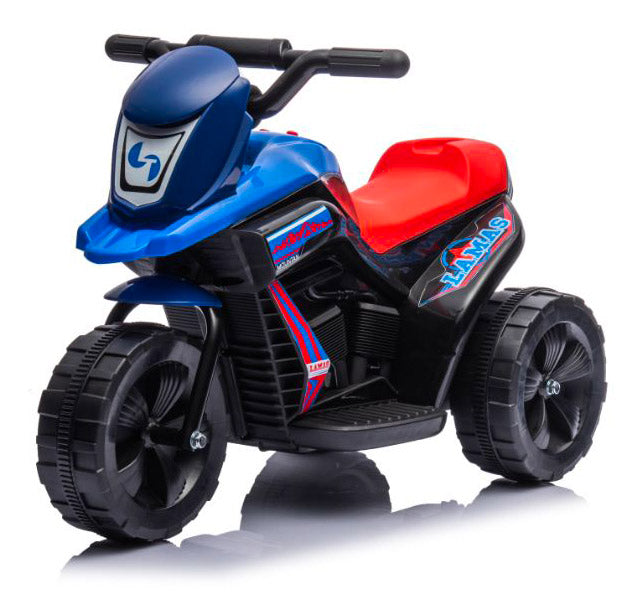 Moto Mini Elettrica per Bambini 6v 3 Ruote Blu e Rossa-1