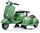 Piaggio Vespa avec side-car petit électrique 6V pour enfants vert