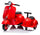 Piaggio Vespa avec side-car petit électrique 6V pour enfants rouge