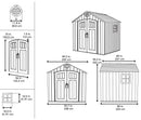 Casette Box da Giardino Porta Utensili 238x223 cm in Polietilene Grigio-5
