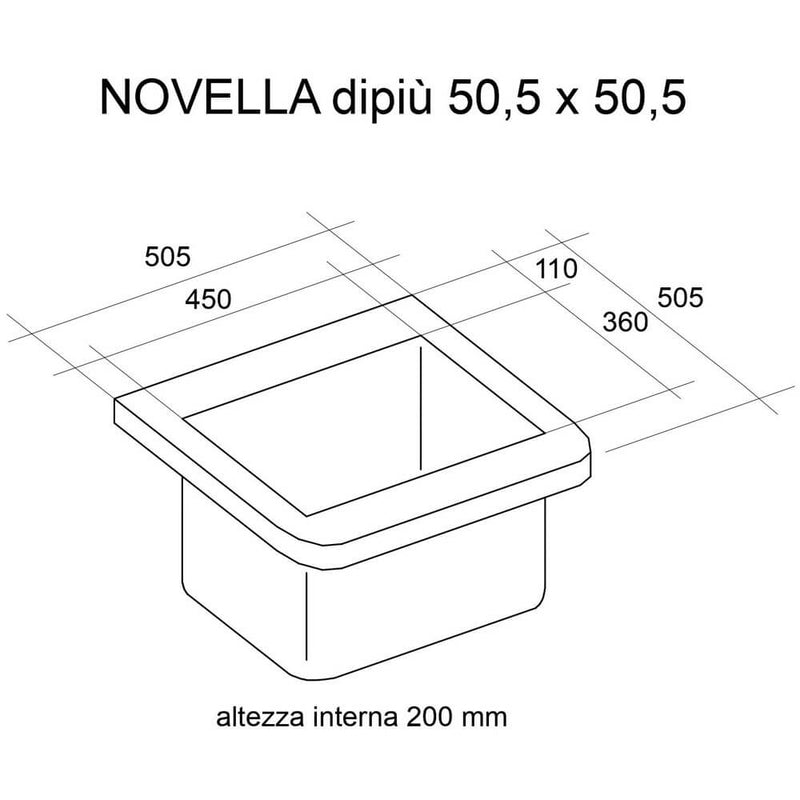 Mobile Lavatoio 50,5x50,5x87 cm 2 Ante Montegrappa Novella Dipiù Antracite-4