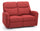 Canapé 2 places avec fauteuil inclinable manuel en tissu rouge Kube