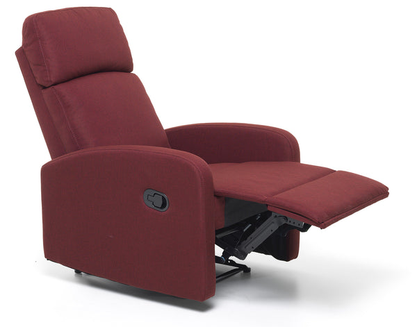 Fauteuil relax inclinable manuel en tissu rouge sconto
