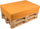 Coussin pour palette 120x80 cm en simili cuir orange pomodone