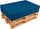 Coussin palette 120x80 cm en simili cuir bleu pomodone