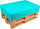 Coussin pour palette 120x80 cm en simili cuir pomodone turquoise