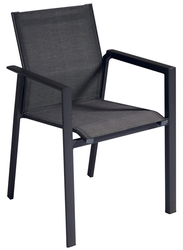 sconto Chaise de jardin empilable 57x62x87 cm en aluminium Nashville Noir