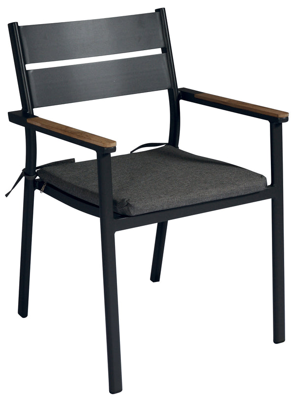 Chaise de jardin empilable 56x55x80 cm en aluminium gris Malibù prezzo