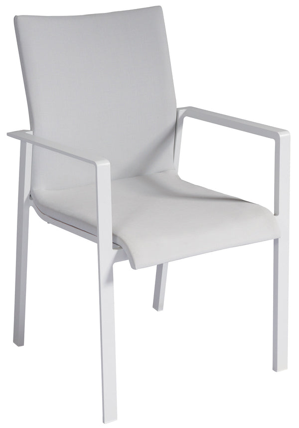 prezzo Chaise de jardin empilable 58x63x91 cm en aluminium gris clair Santa Fè