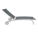 Lettino Prendisole da Giardino 190x30x62 cm in Alluminio e Textilene Milk Grigio-2