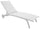 Transat de jardin 190x30x62 cm en Aluminium et Textilène Blanc Lait