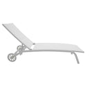 Lettino Prendisole da Giardino 190x30x62 cm in Alluminio e Textilene Milk Bianco-2