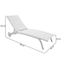 Lettino Prendisole da Giardino 190x30x62 cm in Alluminio e Textilene Milk Bianco-7