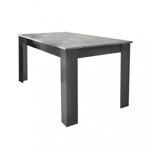Table Pepper 160x80x75 h cm en aggloméré bilaminé anthracite et gris effet ciment acquista