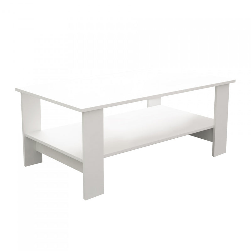Tavolino Salotto Match 100x55x41 h cm in Truciolare bilaminato Bianco-1