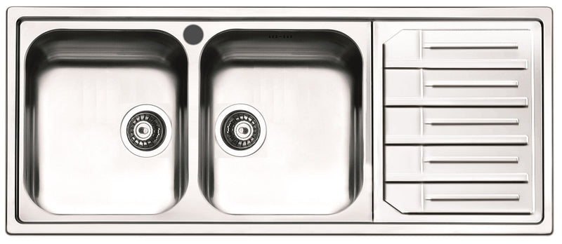 Lavello Cucina 2 Vasche 116x50 cm in Acciaio Inox Apell Melodia Gocciolatoio Destro-1