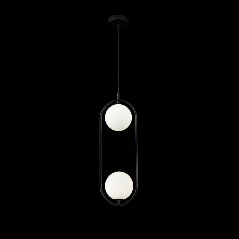 Lampada pendente Modern in Metallo Ring Nero-2