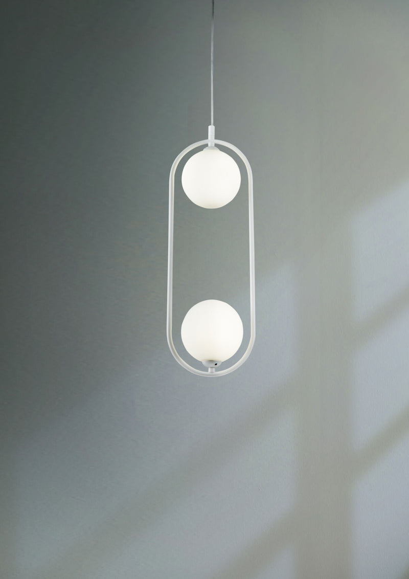 Lampada pendente Modern in Metallo Ring Bianco-2