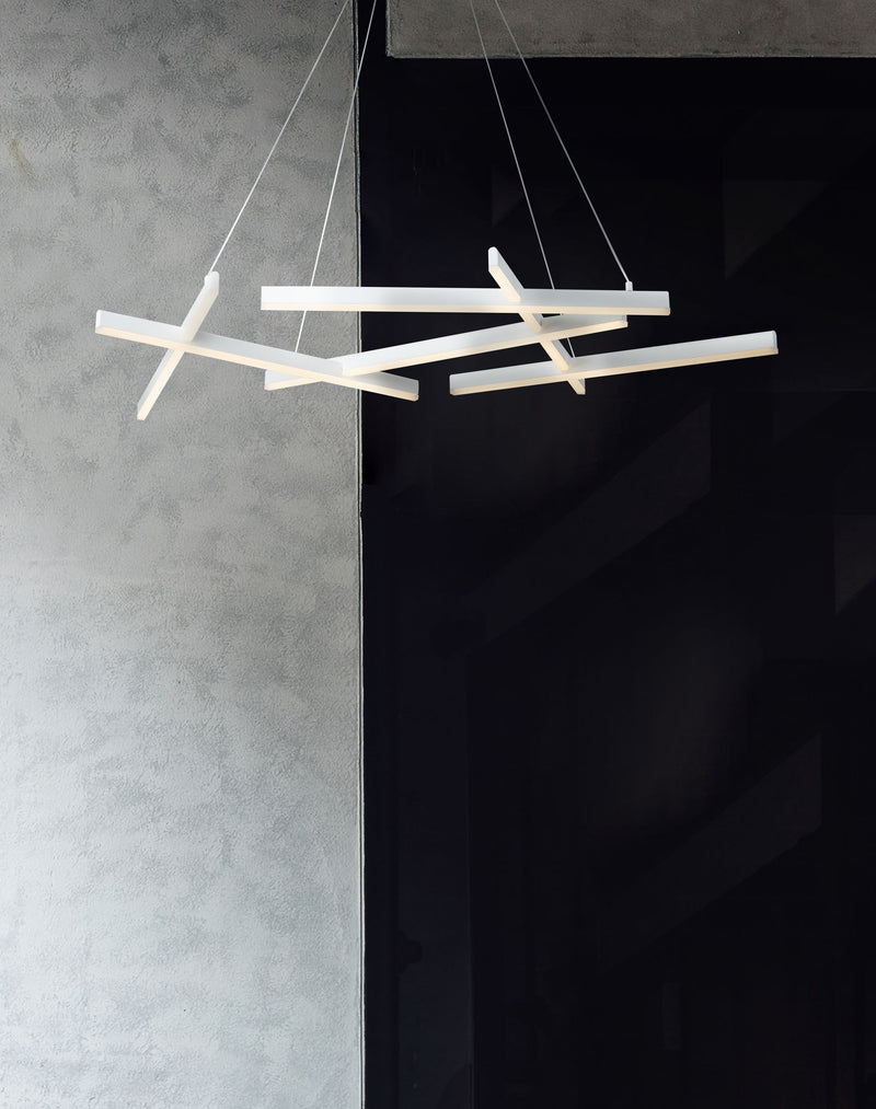 Lampada pendente Modern in Alluminio Line Bianco-2