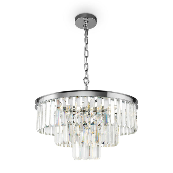 Suspension Néoclassique en Métal et Verre Revero Chrome sconto