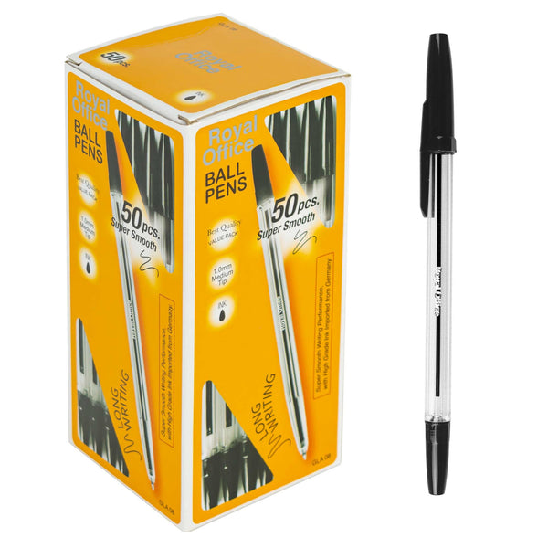Ensemble de 50 stylos à bille longue durée avec clip noir acquista