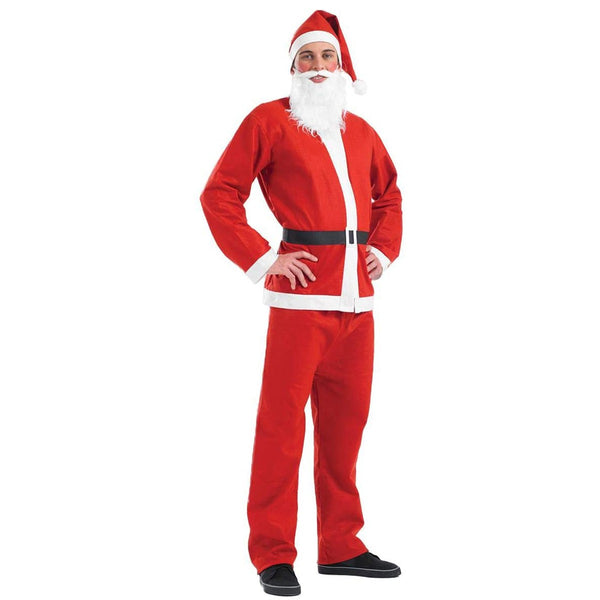 sconto Costume Père Noël rouge taille unique 5 pièces en polyester