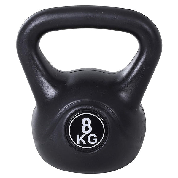 sconto Kettlebell Fitness 8 Kg en PVC avec Manche Sable et Noir
