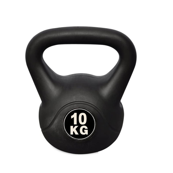 Kettlebell Fitness 10 Kg en PVC avec Manche Sable et Noir online