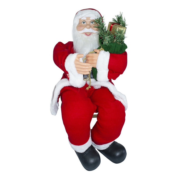 Marionnette Père Noël H90 cm assis avec cadeaux rouges acquista