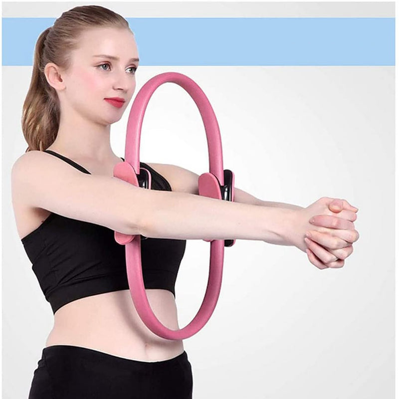 Anello Fitness di Resistenza 38 cm per Pilates Yoga Rosa-1