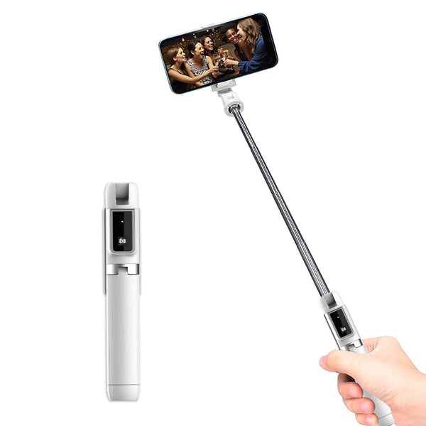 prezzo Perche à selfie extensible avec télécommande intégrée blanche