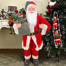 Pupazzo Babbo Natale H90 cm con Luci e Suoni Rosso e Crema-5