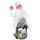 Marionnette Père Noël H80 avec Lumières et Mouvement Blanc et Argent