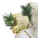 Pupazzo Babbo Natale H90 cm con Luci e Suoni Bianco e Oro-2
