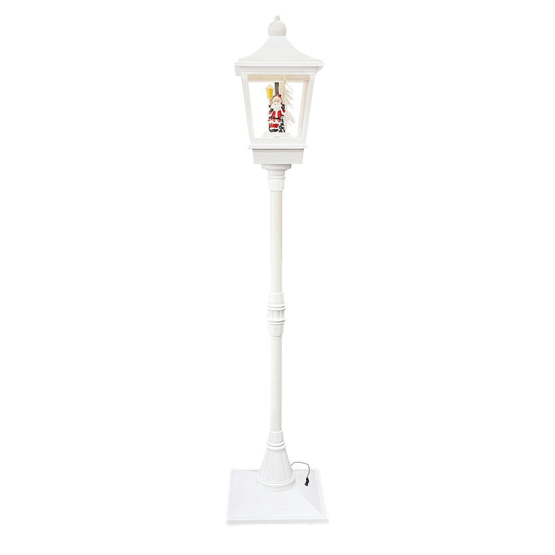 Lampione Bianco di Natale H180 cm con Musica e Mini Lucciole-1