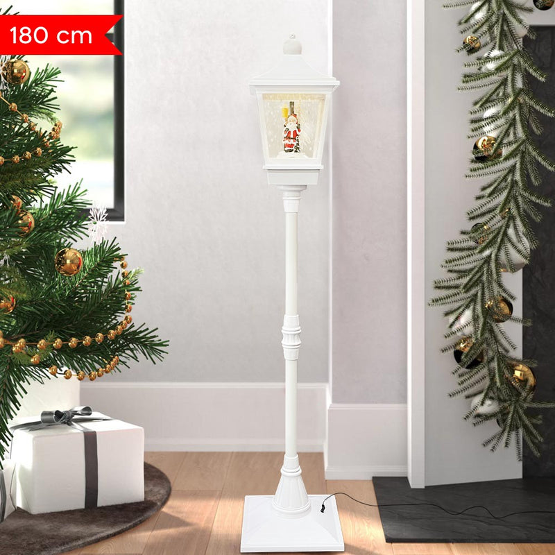 Lampione Bianco di Natale H180 cm con Musica e Mini Lucciole-3