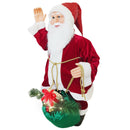 Pupazzo Babbo Natale H80 cm con Luci e Movimento Rosso-3