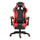 Chaise de jeu ergonomique 66x60x134 cm avec repose-pieds en similicuir rouge