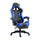 Chaise de jeu ergonomique 66x60x134 cm avec repose-pieds en similicuir bleu