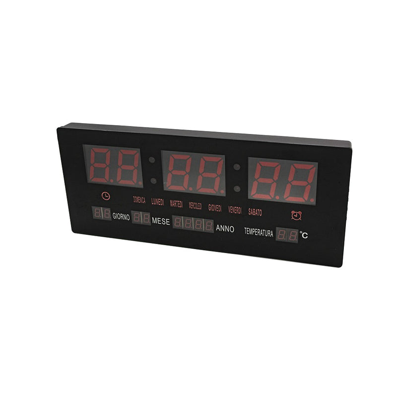 Orologio Digitale da Parete 36x16x3 cm a LED con Calendario e Temperatura-2