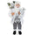 Marionnette Père Noël H110 cm avec Lumières et Sons Blanc et Argent