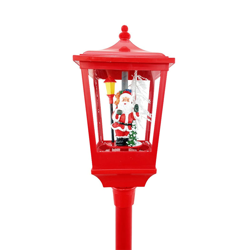 Lampione Rosso di Natale H180 cm Decorazione con Musica e Mini Lucciole-2