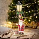 Lampione in Legno con Babbo Natale 45cm con Luce Led-3