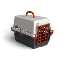 Trasportino con griglia in plastica per cani e gatti da viaggio 50 cm Rosso-2