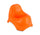 Pot pour enfant 25x22 cm en plastique coloré avec patins en caoutchouc antidérapants orange