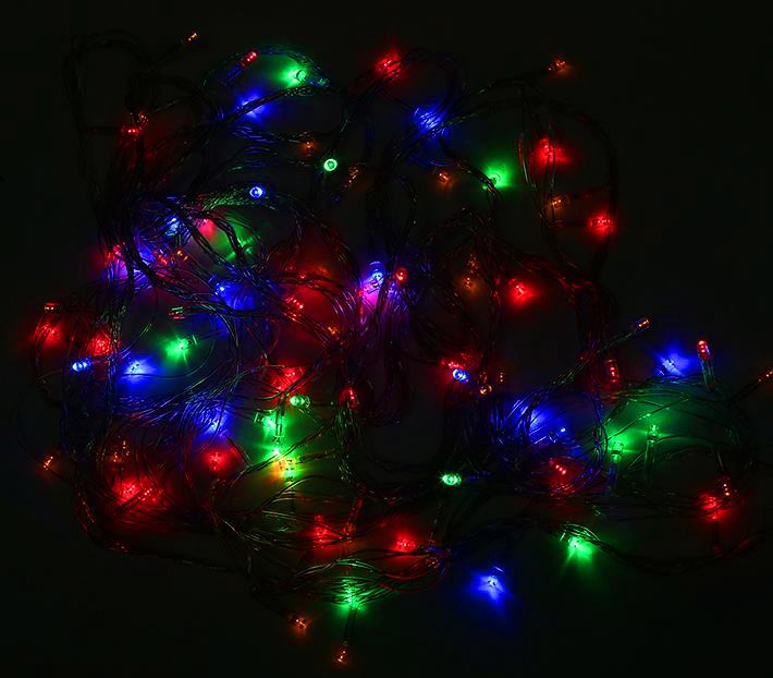 Minilucciole natalizie 100 led multicolor cavo trasparente 6 metri-5