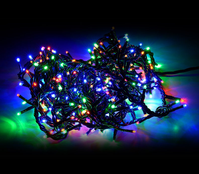 Luci di Natale 180 LED 9,16m Multicolor da Interno Cavo Verde-2