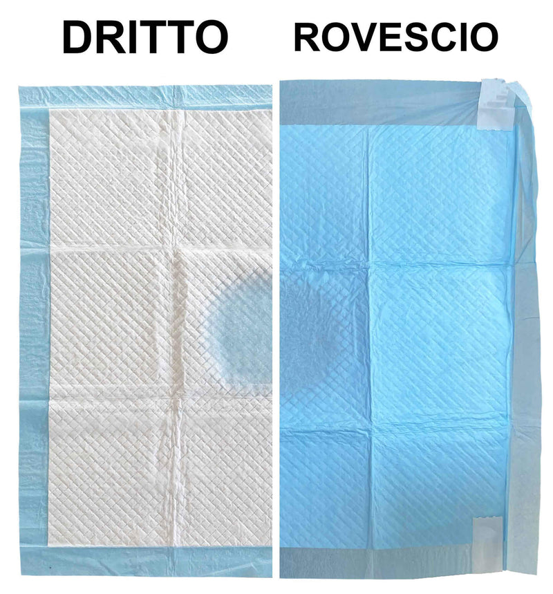 Set 10 Tappetini Assorbenti Profumo Neutro 60x60 cm in Poliestere Bianco/Azzurro-4