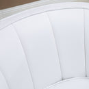 Poltroncina Imbottita da Camera 78,5x68x75 cm in Similpelle e Acciaio Bianco-8
