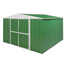 Casetta Box da Giardino in Lamiera di Acciaio Porta Utensili 360x345x212 cm Enaudi Verde-1